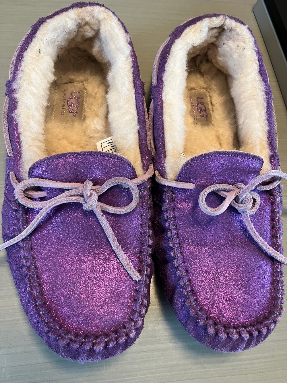 Ugg Slipper Purple Sparkle Sz 7